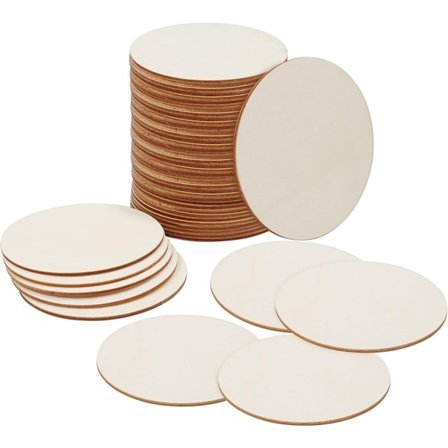 Runde trefliser (50 fliser) - 10 cm i diameter, 2 mm tykke