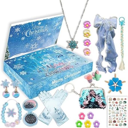 Børns Frozen Julekalender Frozen Prinsesse Taske Smykker 24 Dages Nedtællingskalendere Blind Box Julegave Sæt