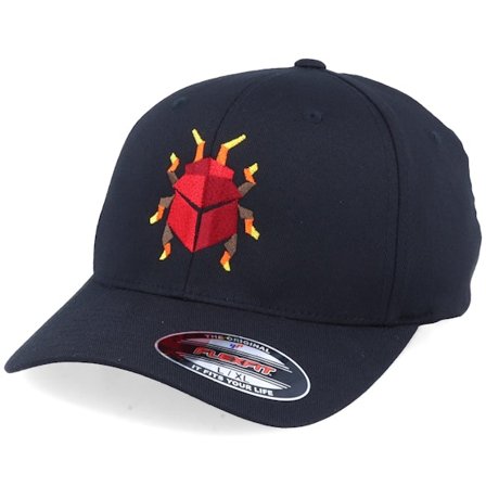 Origami - Negro flexfit Gorra - Red Paper Bug Black Flexfit @ Hatstore