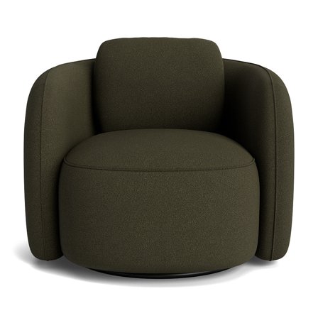 Lana Sessel, Drehfunktion, Loop Grün, einfarbig, 81cm, moderner Stil, komfortable Polsterung, ergonomisches Design, gemütlicher Drehsessel.