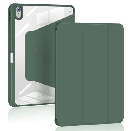 Fodral för iPad Air 1/2/9.7" 56 2017/2018 mörkgrön roterande justerbar läder