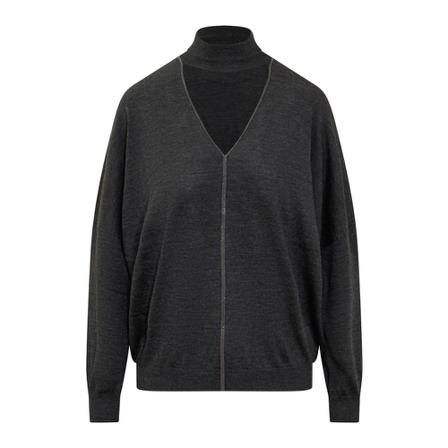 Brunello Cucinelli Strik Sort, Dame Rullekraver