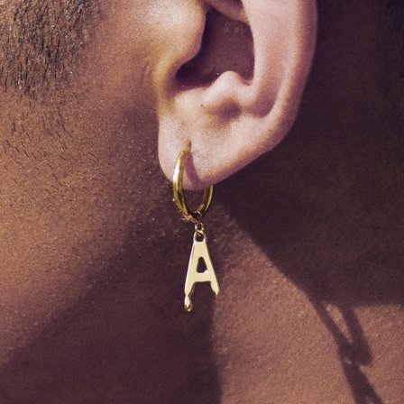 Fahrenheit | Schmelzender goldfarbener A-Initialen-Ohrring für Männer - Creolen mit Anhänger