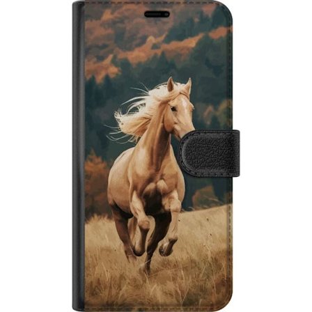 Kompatibelt Plånboksfodral till Xiaomi Xiaomi Redmi 14C Ståtlig häst som galopperar genom höstlandskap med varma färger och djup naturkänsla, kr