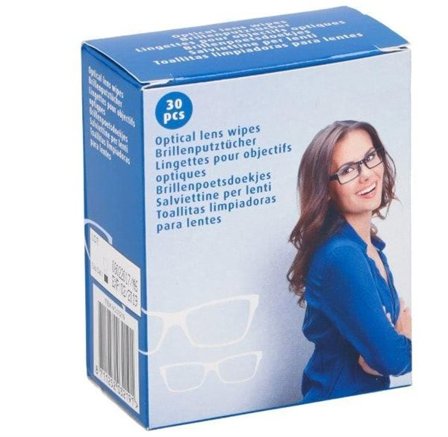 Rengöringsservetter för glasögon och optiska linser - 30 st
