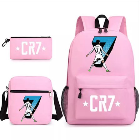 CR7 Ronaldo 3-delt Sett Ryggsekk Mochila Barn Kapasitetsvesker