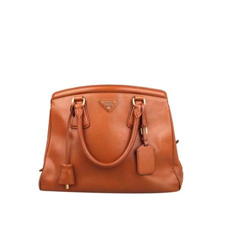 Prada Vintage, Pre-owned Saffiano Handbag Oranje, Dames, Maat:ONE Size