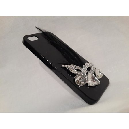 Apple Iphone 5 5S Fodral Skal Case Med Fågelfjäder Svart