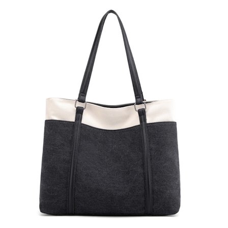 Dame Laptop Tote Bag for Work Lettvekt Splice Canvas 15,6 Tommers Håndveske