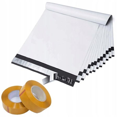 Foliepose Sett 500X610Mm 100Stk + 2X Gul Pakketape 48Mm X 50M – Vanntett | Sterk LDPE | for Sikker Forsendelse