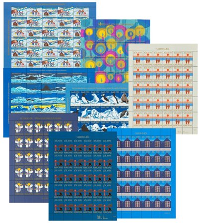 8 juleark fra Grønland og Færøerne + julmärker Norden katalog