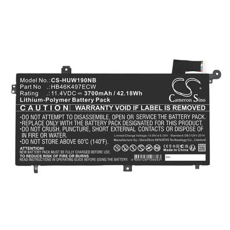 Batteri til bærbar PC for Huawei MateBook D 2018, MateBook D 53010BAJ og andre.