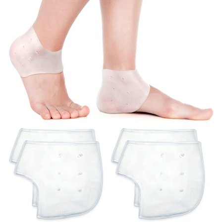 4 st Gel Hälskydd för Plantar Fasciit Smärtlindring Andningsbara Vita Kompatibla med De Flesta Skor
