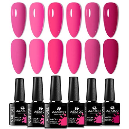 6st All-season Gel Nagellack Set Nude Rosa Röd Glitter Semi Permanent UV Gel Polish Kits Allt För Manikyr Soak Off Vernis