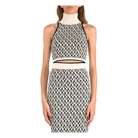 Elisabetta Franchi - Linnen - Svart - Dam - Storlek: Xl, Dam, Storlek: XL