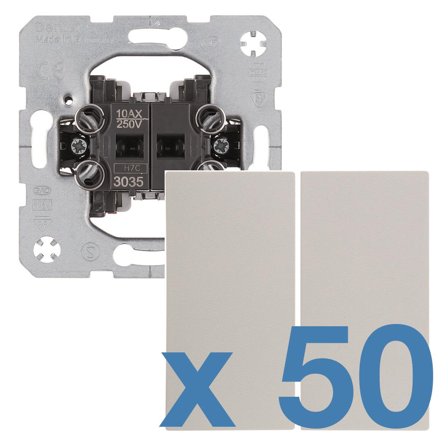Hager 6801303509 Strömbrytare 50-pack Kron, utan ram, Strömbrytare & vägguttag
