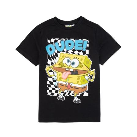 Sponge Bob Square Child/Children Dude T-paita 3-4 vuotta Bla Musta/Valkoinen/Keltainen Black/White/Yellow 3-4 Years
