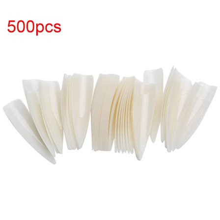 500 Tips Falska Nagel Färg Display Tips Plast Övning Tips Sticks Manikyr Verktyg Naturlig Färg