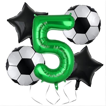 Fotbollsballonger 9-årsdag Dekorationer För Pojkar, Uppblåsbara Fotboll Folie Mylar Grön Nummer 9 Ballongset För VM Sporttema Festtillbehör