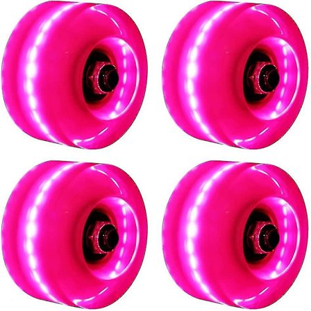 4 Lysende Hjul Til Dobbeltrads- Og Blinkende Rulleskøyter