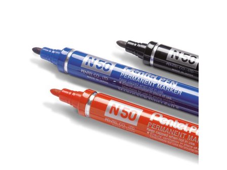 PENTEL Märkpenna perm. N50 rund svart - Lyreco - Kontorsmaterial - Pennor - Märkpennor - Rund spets
