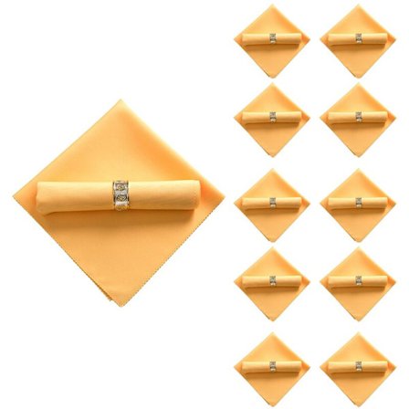 10 stk. 48x48 cm polyester stofservietter til restaurant bryllup middag, gylden gul