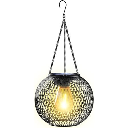 Aurinkolyhty ulkokäyttöön, riippuvalaisin metallia IP65 puutarhaan, pihalle, parvekkeelle - Koriste ja lahja [Energialuokka A+++]