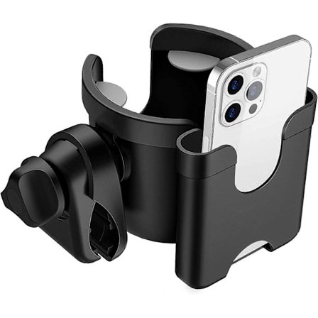 Kopholder til barnevogn, babyflaskeholder til barnevogn, drikke- og kaffekopholder med opbevaringsboks til telefon