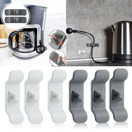 6 stk. ledningsholder til køkkenapparater ledningsorganisator C