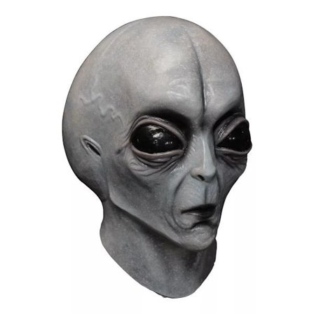 Grå Alien Mask Extraterrestrial Latex Halloween Horror