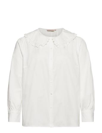 Carpandano Ls Collar Shirt Pitkähihainen Paita Valkoinen ONLY Carmakoma