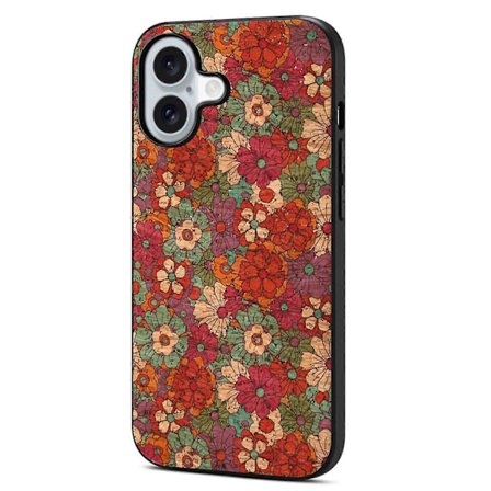 Kompatibel med iPhone 17 Etui Blomstret PU Læder PC TPU Telefon Cover