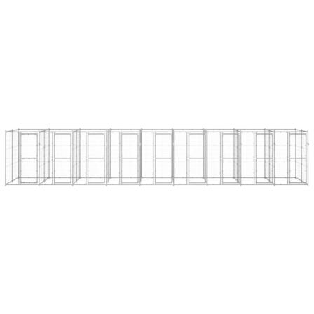 Vidaxl Hundgård För Utomhusbruk Galvaniserat Stål 21,78 M² Silver