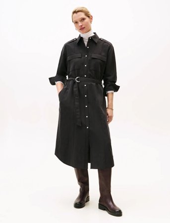 Tommy Hilfiger Fluid Utility Midi Dress - Black - R/36