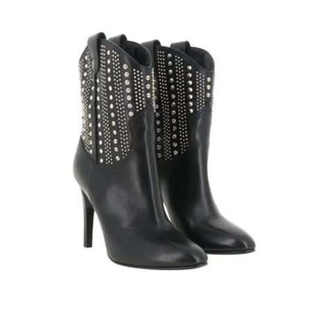 Saint Laurent Vintage Pre-ownedLäderstvlar svart, Dam Vintage Skor, Dam, Storlek: 36 EU