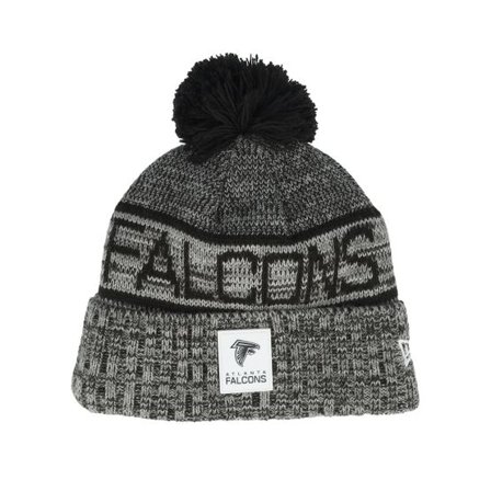New Era - NFL Svart pom Beanie - Atlanta Falcons NFL 25 Sideline Cold Weather Sport Knit Black/Grey Pom @ Hatstore