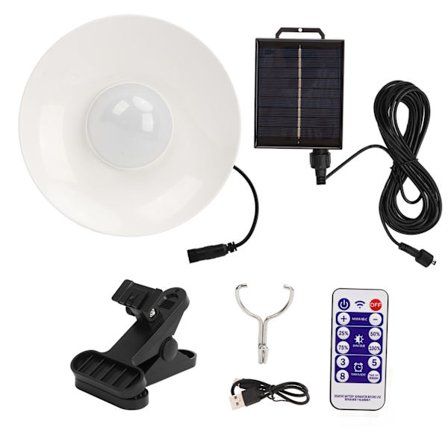 Solar Parasol Lampe med Fjernbetjening LED Solpanel Indbygget Batteri 3000K Varmt Lys