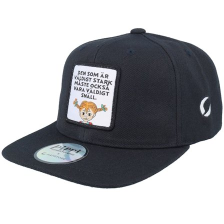 Pippi Långstrump - Svart snapback Keps - Kids Stark & Snäll Black Snapback @ Hatstore