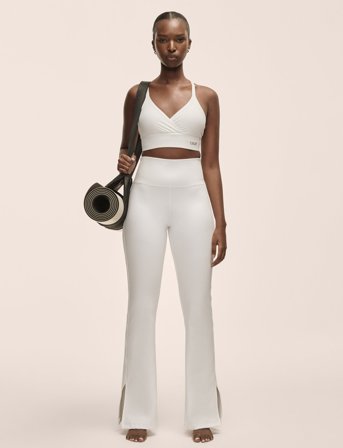 Casall Grace Flare Slit Pant - White - M