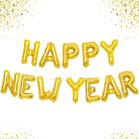 2 set 16 tum Happy New Year Banner Bokstav 2025 Folieballong Banner Happy New Year Party Dekoration Festtillbehör