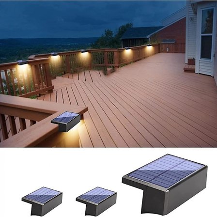 3 stk. utendørs solcellehagelys, 8 moduser utendørs solcellelys med hvitt og fargerikt lys, IP65 vanntett utendørs hagedekorasjon for balkong