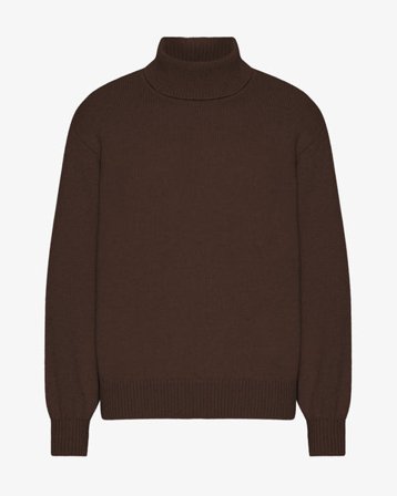 Merino Wool Turtleneck - Coffee Brown - Male - XL
