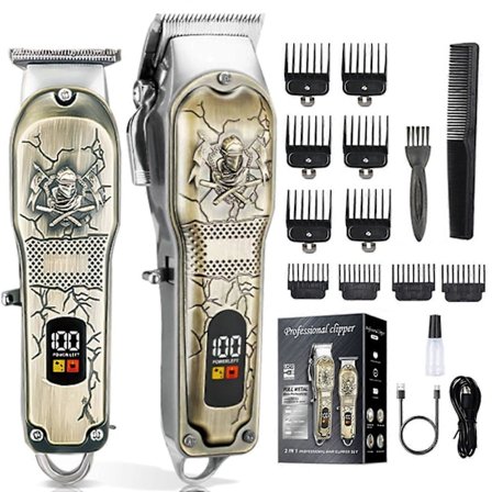 Professionelt hårklipper sæt til mænd med præcisionstrimmer og stylingværktøjer