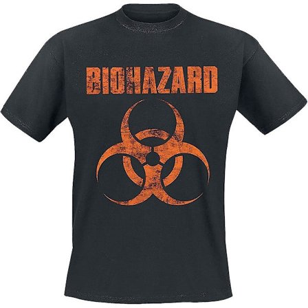 Biohazard Logo Herr T-shirt Svart, Vanlig