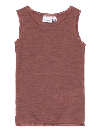 Nmfwang Wool Needle Tank Top Xxii Night & Underwear Base Layers Base Layer Tops Brun Name It