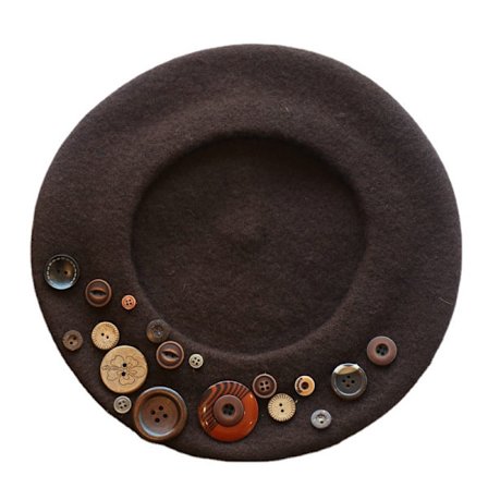 Klassisk fransk kunstner baret til kvinder, brun, one size