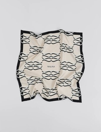 Malina Silk Twill Scarf 65X65 - Cream - ONE SIZE