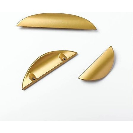 Set med 2 Kökslådsdrag Handtag Zinklegering Modern Guld Beslag för Skåp Badrum Byrå (Hålcentrum 64mm) (LGL)