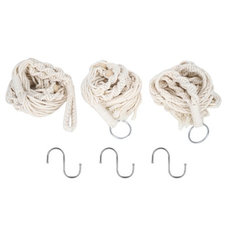 Håndstrikket Bomuldsreb Hængende Plantekurv Blomsterpotteholder Haveartikler