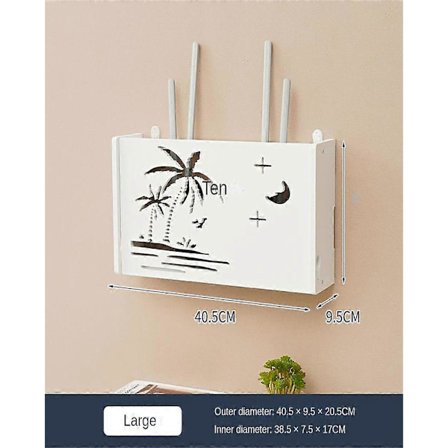 Wifi Router Oppbevaringsboks Uttak Dekoder Veggfeste Brettdeksel Skjul Kabelbryter Hylle Hjemmekontor Holder hengere